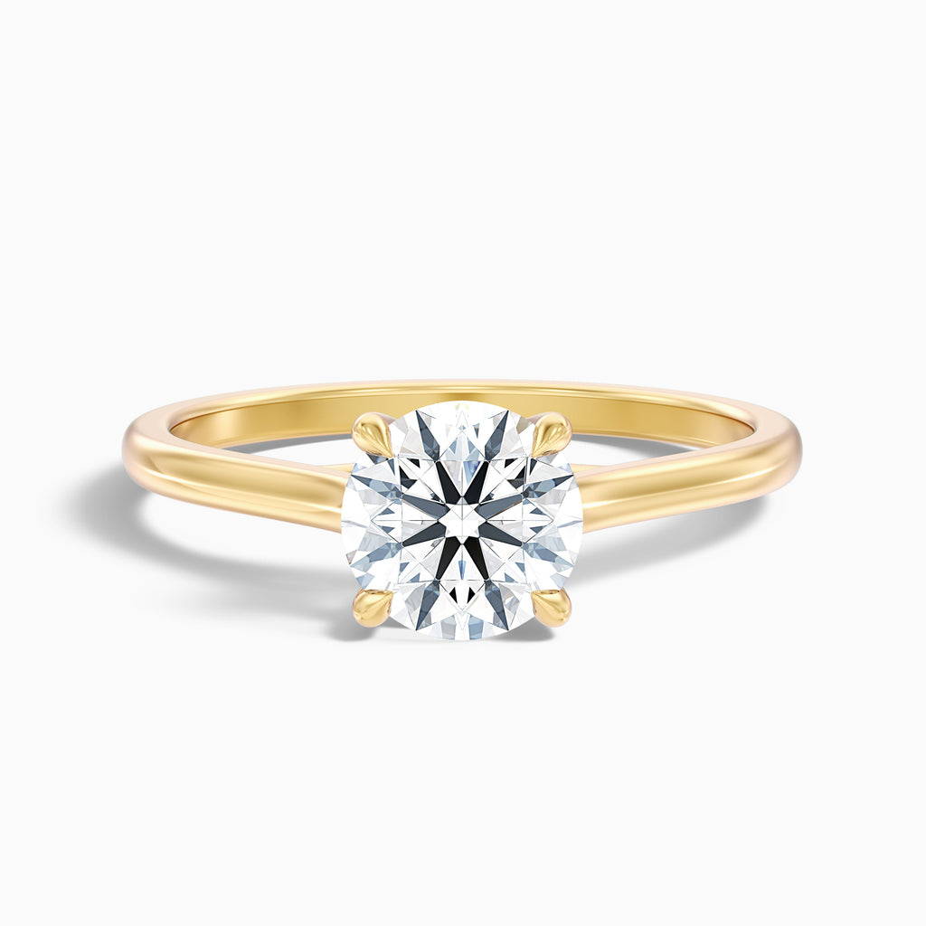 Zara 2 Carat Round Solitaire Moissanite Engagement Ring in 10k Yellow Gold