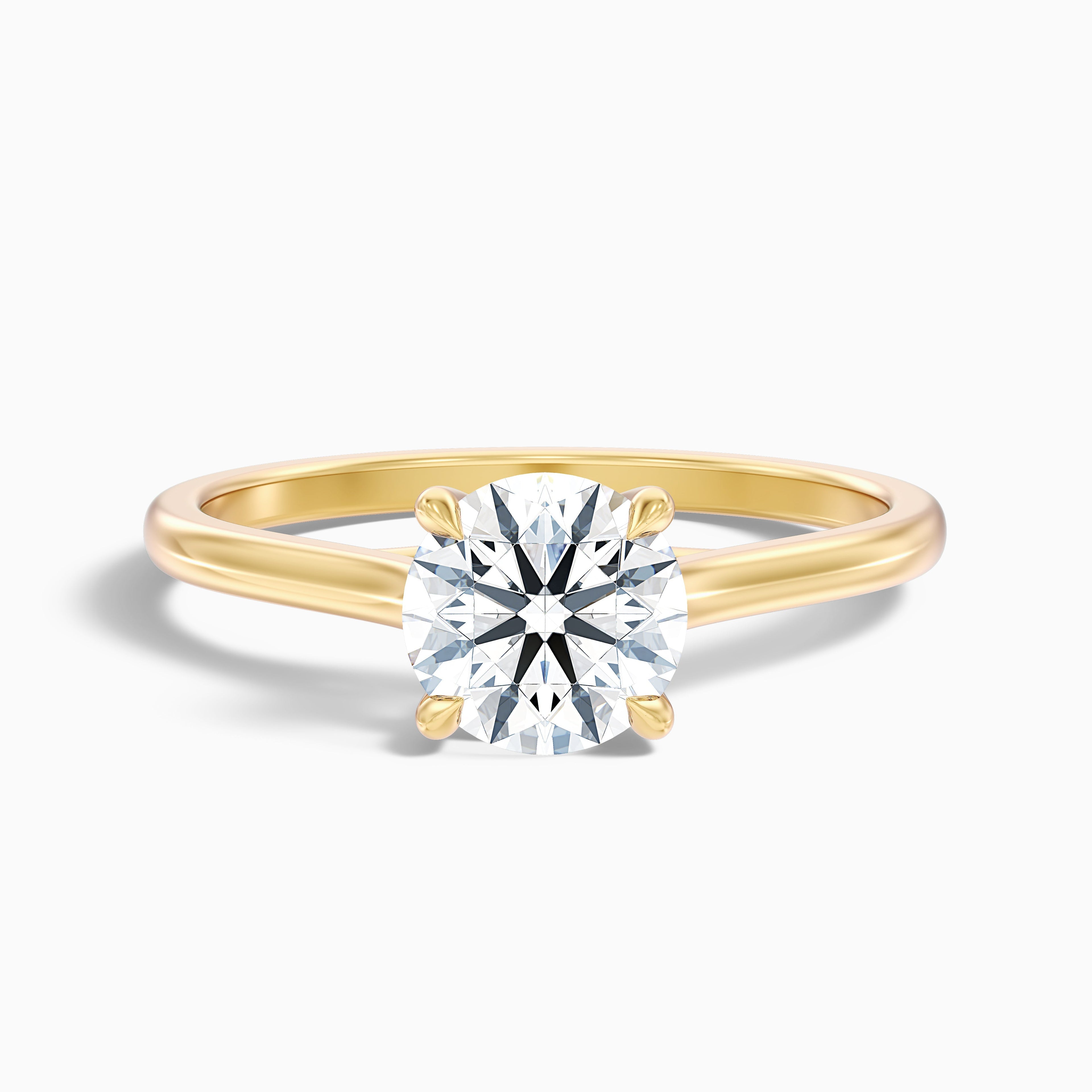 Zara 1.5 Carat Round Solitaire Moissanite Engagement Ring in 18k Rose Gold
