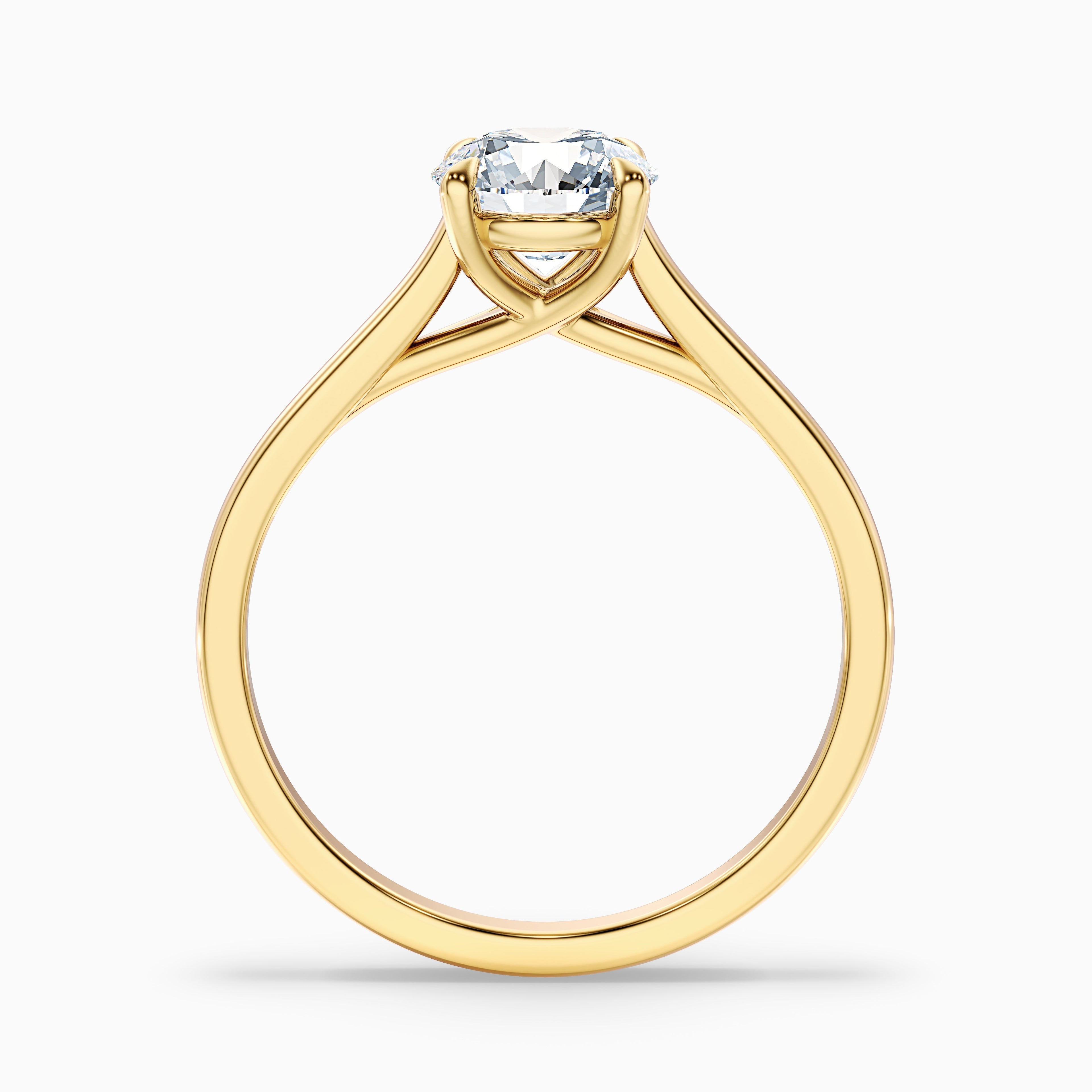 Elena 1.5 Carat Round Solitaire Lab Grown Diamond Ring in 10k Yellow Gold