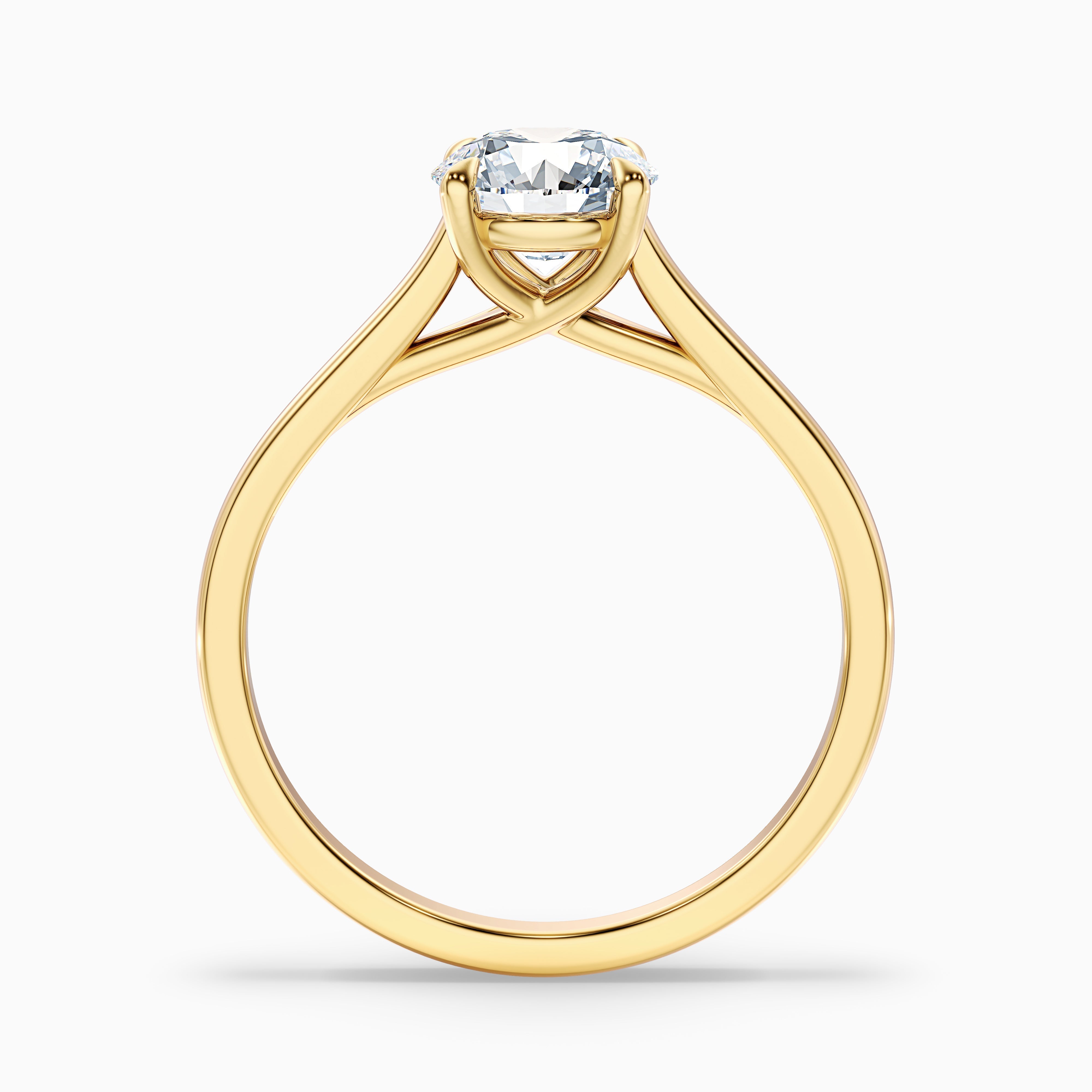 Zara 5.5 Carat Round Solitaire Moissanite Engagement Ring in 18k Yellow Gold