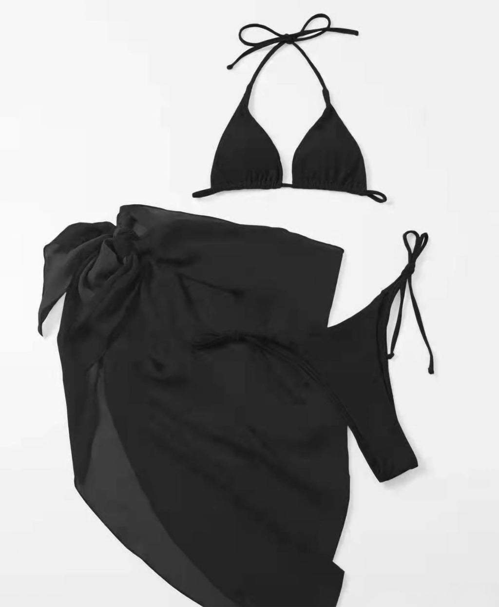 Bikini Sexy Solid Color Swimwear Split Spring Bikini Three Piece Swimsuit Bella Mia