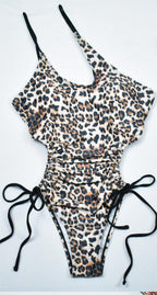 Leopard Point Retro One Shoulder One Piece Bikini Women Swimsuit Bella Mia