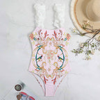 One Piece Women Swimwear Retro Cover Belly Slimming Swimsuit Chiffon Beach Dress Bella Mia