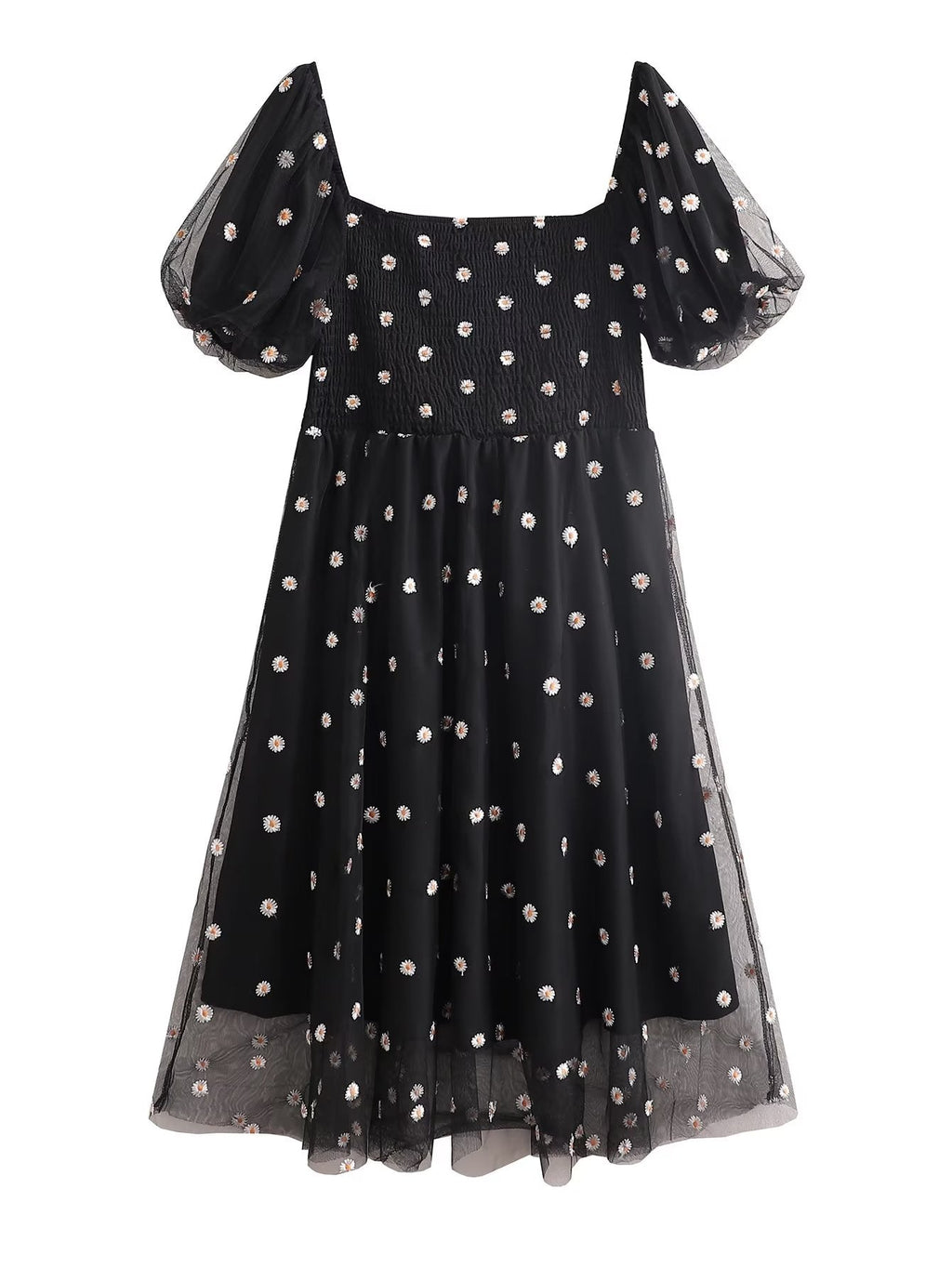 Women Black Loose Office Polka Midi Dress High Waist Dress Bella Mia