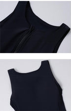 Ladies Surfing Suit Solid Color Sleeveless Triangle One Piece Swimsuit Conservative Swimwear Bella Mia