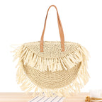 Semicircle Tassel Shoulder Straw Bag Panicle Paper Woven Bag Beach Bag Women Bag Bella Mia