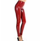 Coated Mirror High Elastic Leggings Sexy High Waist Latex Bright Leather Women Trousers Bella Mia