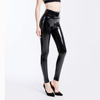 Coated Mirror High Elastic Leggings Sexy High Waist Latex Bright Leather Women Trousers Bella Mia