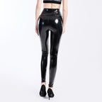 Coated Mirror High Elastic Leggings Sexy High Waist Latex Bright Leather Women Trousers Bella Mia