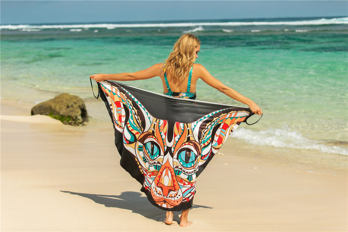 Summer Sexy Shawl Beach Dress Vacation Skirt Spaghetti Strap Floral Print Skirt Bella Mia