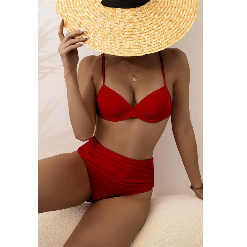 Foreign Single Bikini Swimsuit Women Split Sexy High Waist Bikini Bella Mia