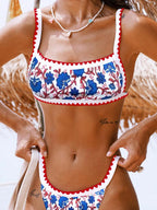 Bikinx Floral Print Whip Stitch Bikini Top Bella Mia