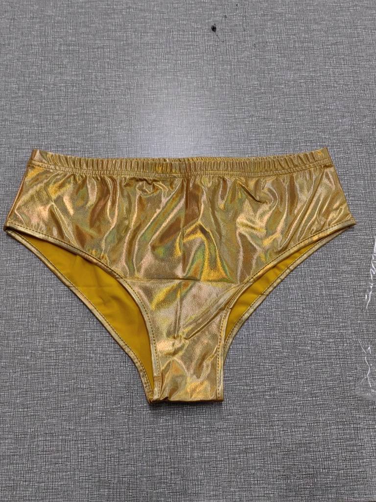 Metallic Sexy Women Triangle Shorts Colorful Bright Leather Swimming Trunks Laser Holographic Leggings Bella Mia