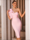 One Shoulder Mesh Fishtail Slim Slimming Dress Wedding Party Cocktail Small Dress Bella Mia