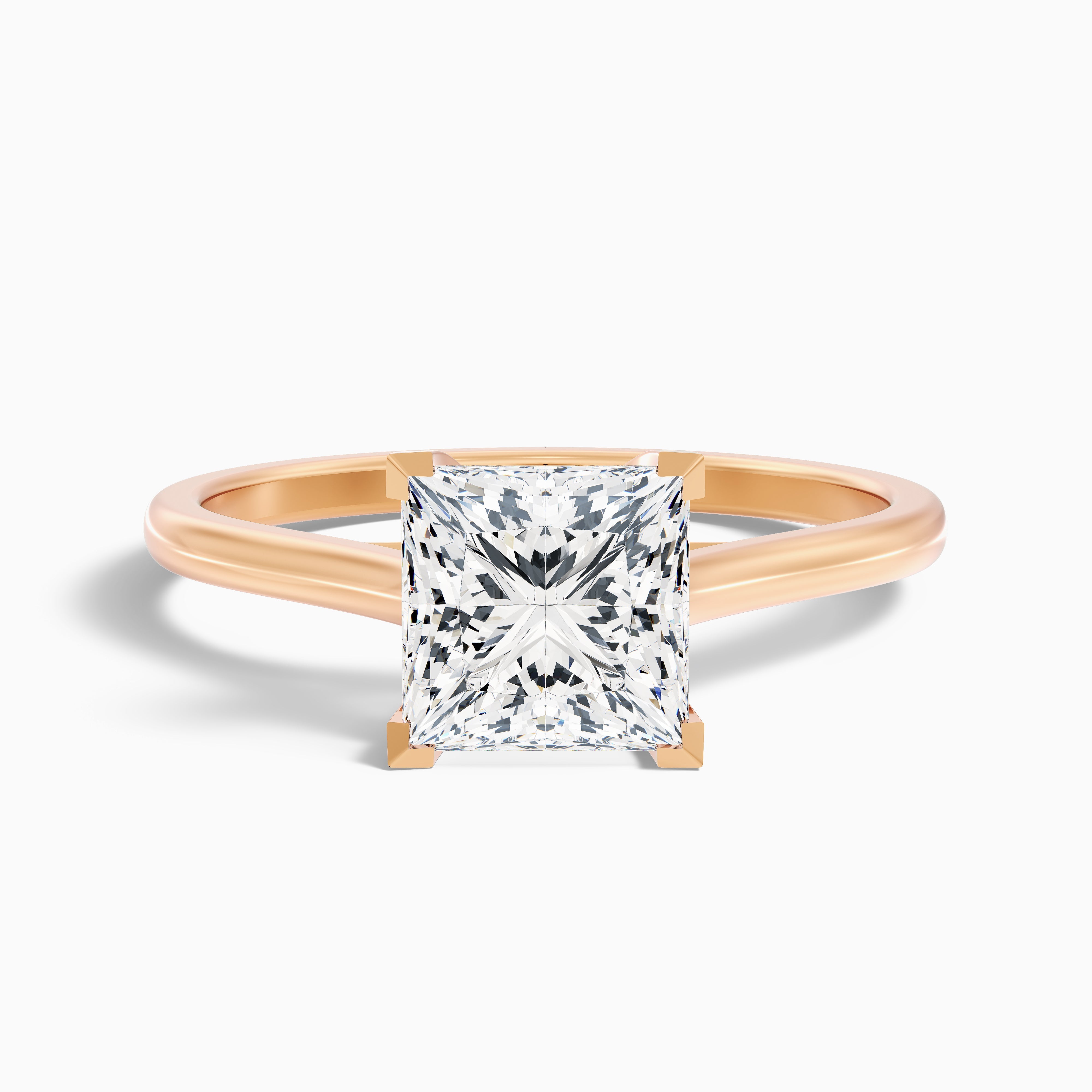 Amaya 2.5 Carat Princess Cut Solitaire Lab Grown Diamond Ring in 14k Rose Gold