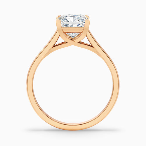 Amaya 4.5 Carat Princess Cut Solitaire Lab Grown Diamond Ring in 14k Rose Gold