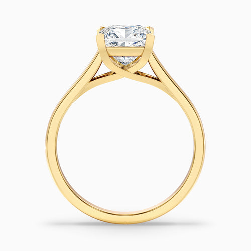Amaya 4.5 Carat Princess Cut Solitaire Lab Grown Diamond Ring in 10k Yellow Gold