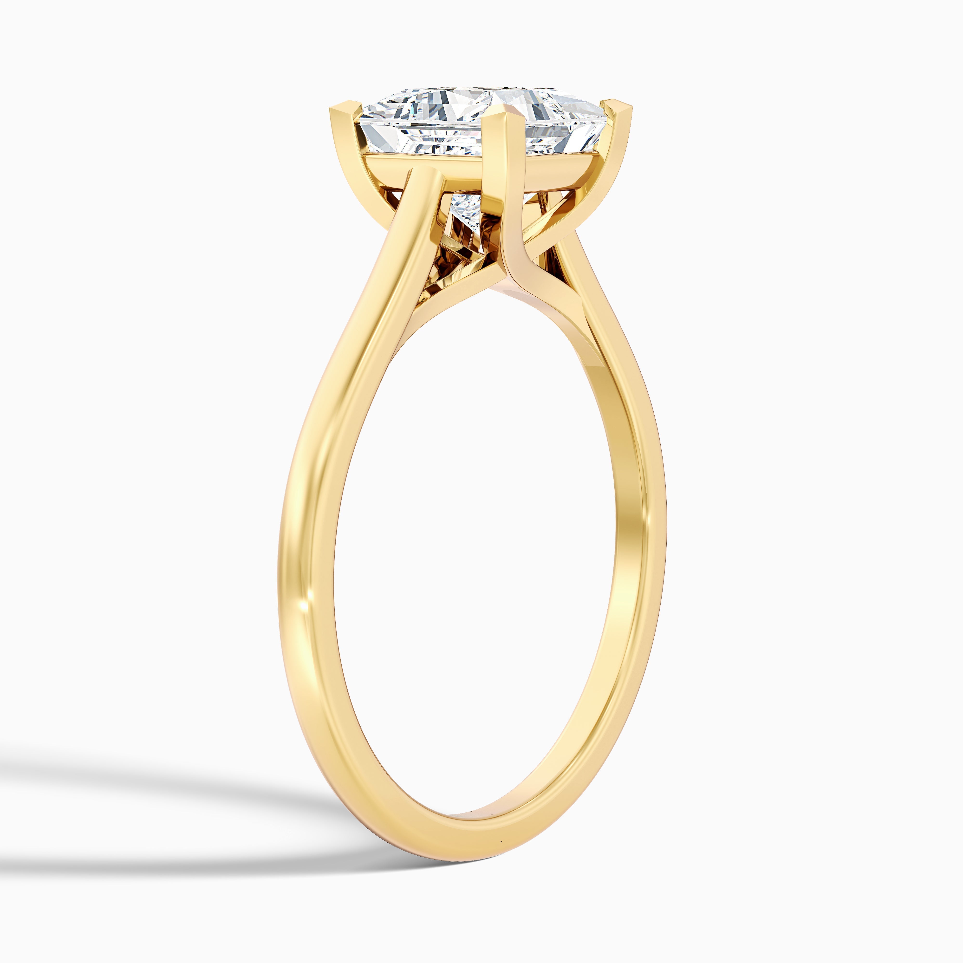 Kai 4.5 Carat Princess Cut Solitaire Moissanite Engagement Ring in 18k White Gold