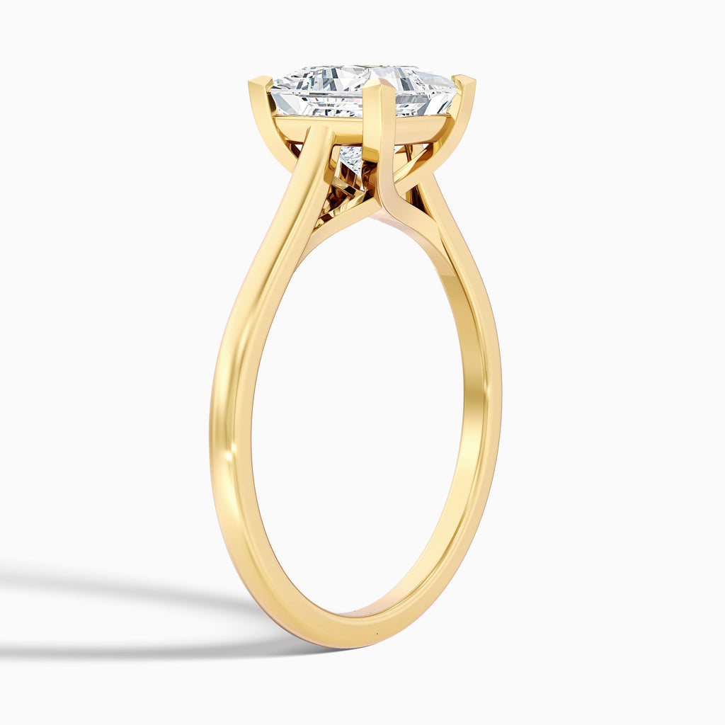 Amaya 3.5 Carat Princess Cut Solitaire Lab Grown Diamond Ring in 18k White Gold
