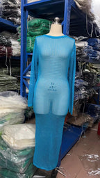 Knitted Hollow Out Cutout out See through Backless Dress Sexy Two Way Seaside Vacation Sun Protection Dress for Women Bella Mia