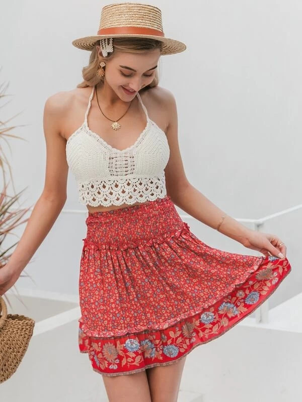Women Summer Vacation Sexy Crochet Strap Top Crochet hook Bella Mia