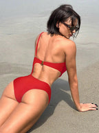 Bikinx Contrast Mesh One Shoulder One Piece Swimsuit Bella Mia