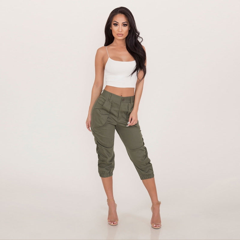 Women Clothing Casual Cropped Pants Workwear Harem Pants Bella Mia