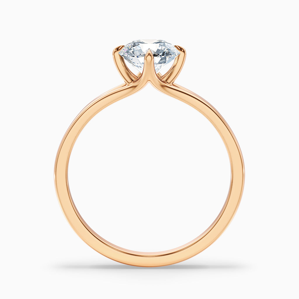 Nelli 2 Carat Round Cut Solitaire Lab Grown Diamond Ring in 18k White Gold