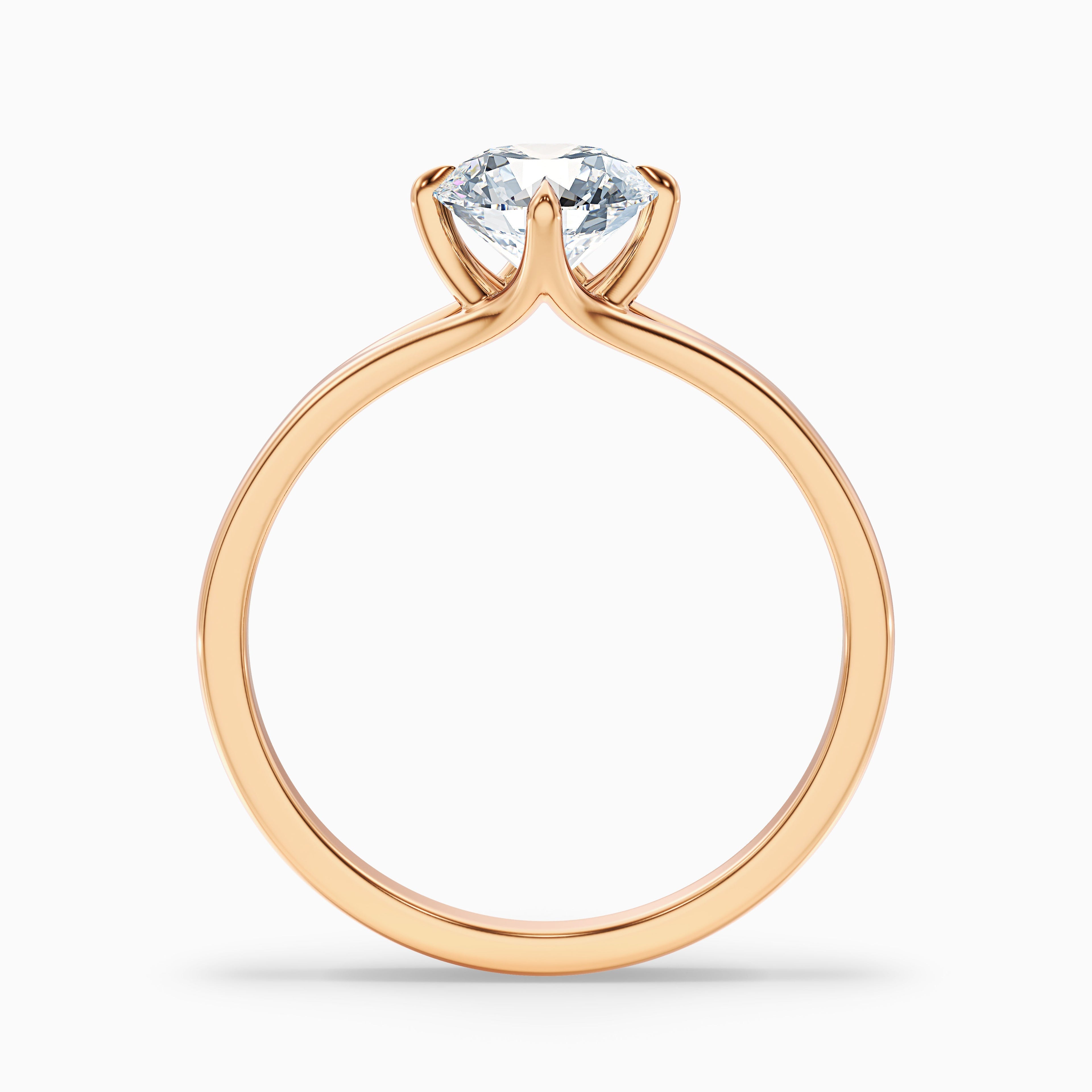 Nelli 2 Carat Round Cut Solitaire Lab Grown Diamond Ring in 18k White Gold