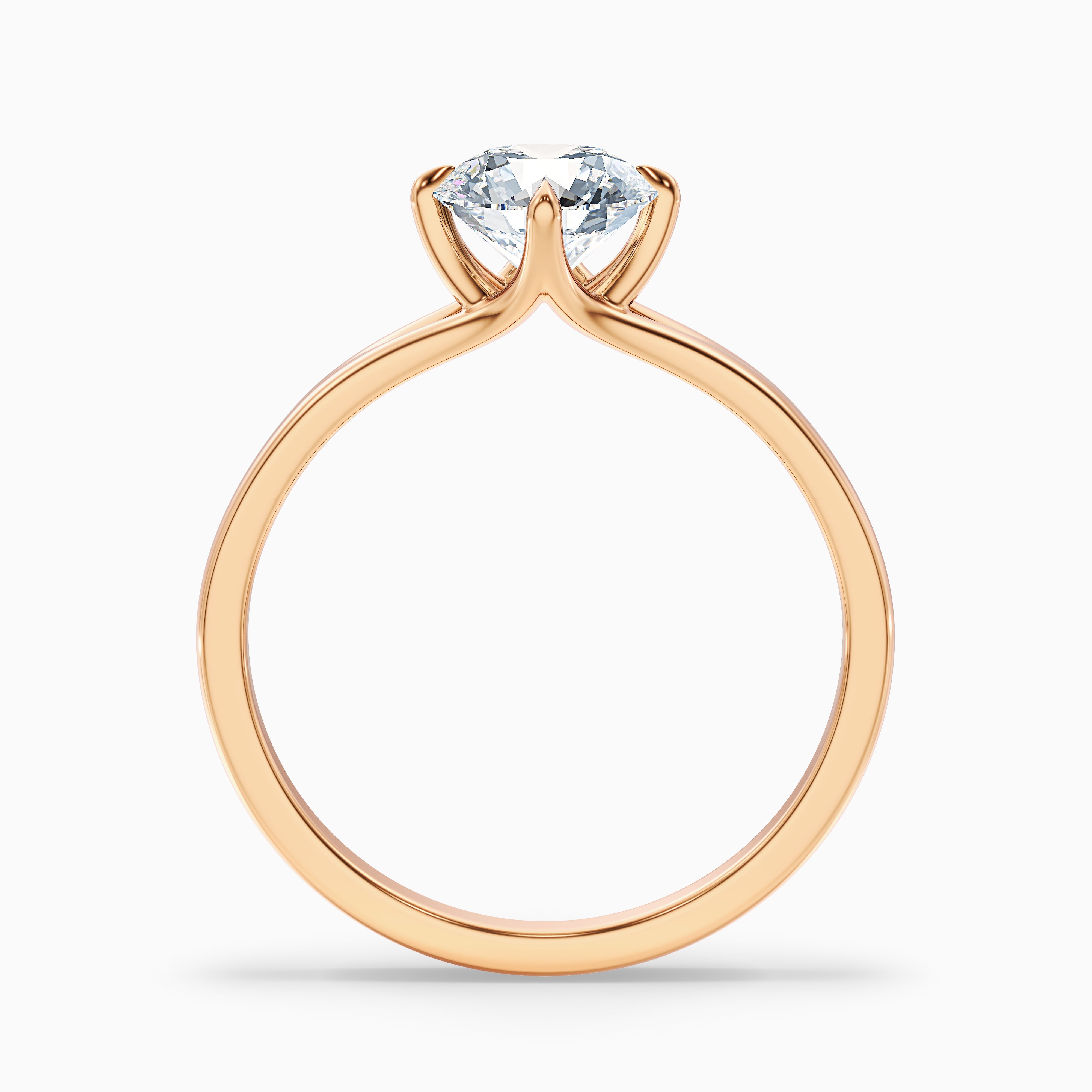 Nelli 4.5 Carat Round Cut Solitaire Lab Grown Diamond Ring in 10k Rose Gold