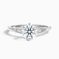 Joy 3.5 Carat Round Cut Solitaire Moissanite Engagement Ring in 10k White Gold