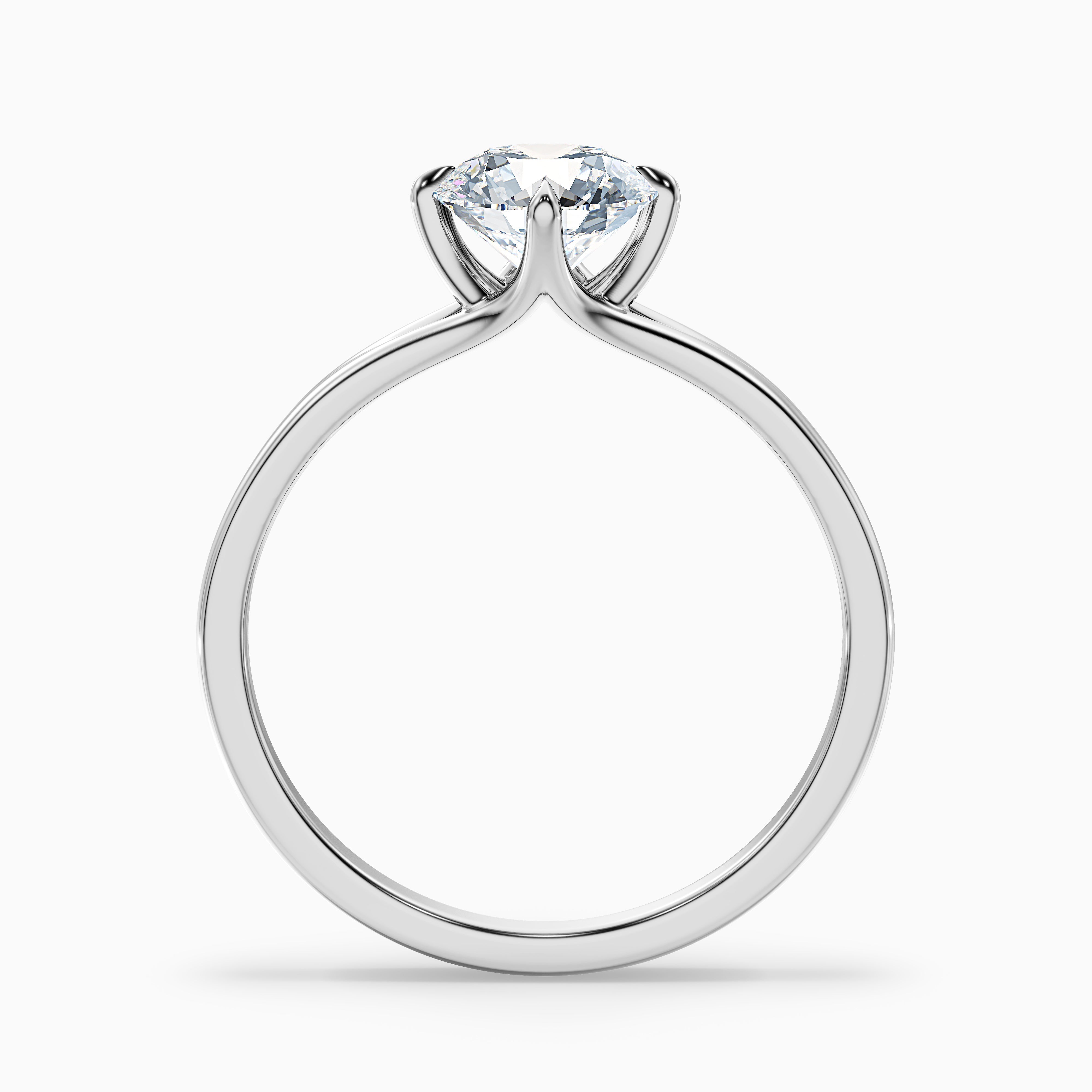 Joy 5 Carat Round Cut Solitaire Moissanite Engagement Ring in 18k Yellow Gold