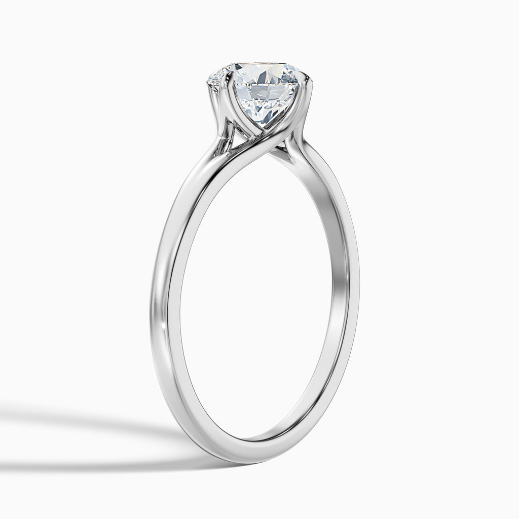 Joy 1 Carat Round Cut Solitaire Moissanite Engagement Ring in Platinum