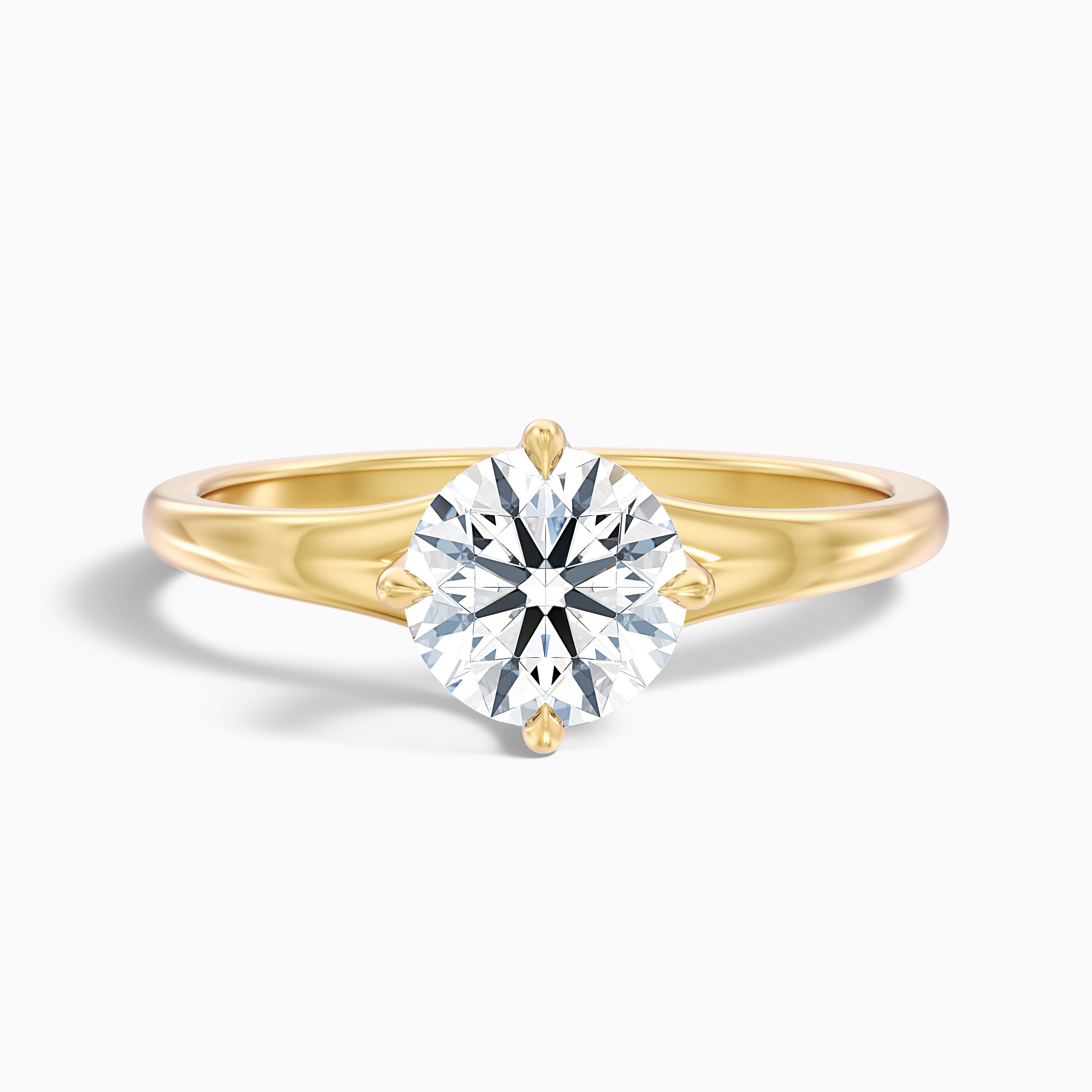Joy 5 Carat Round Cut Solitaire Moissanite Engagement Ring in 18k White Gold