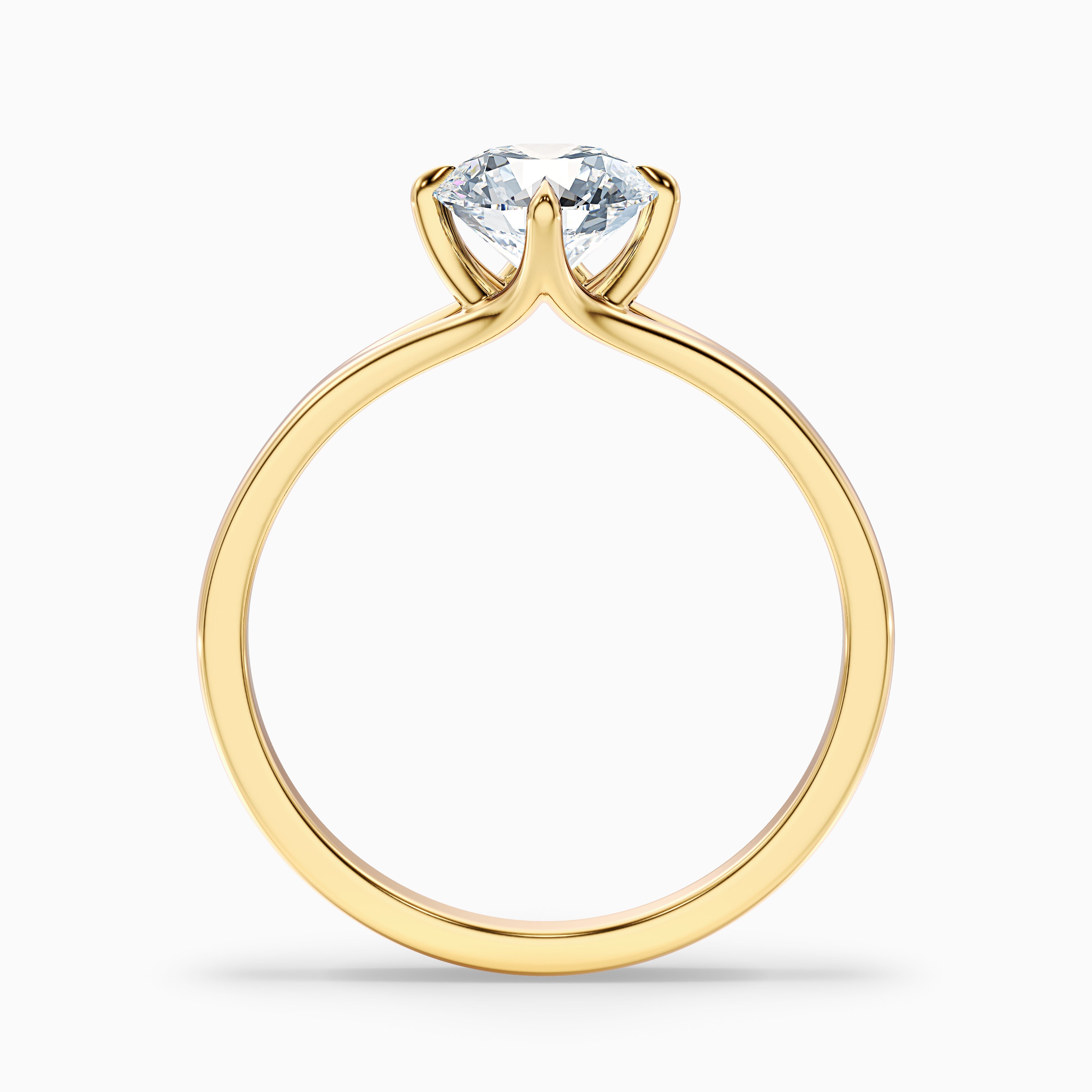 Joy 1.5 Carat Round Cut Solitaire Moissanite Engagement Ring in 18k Rose Gold