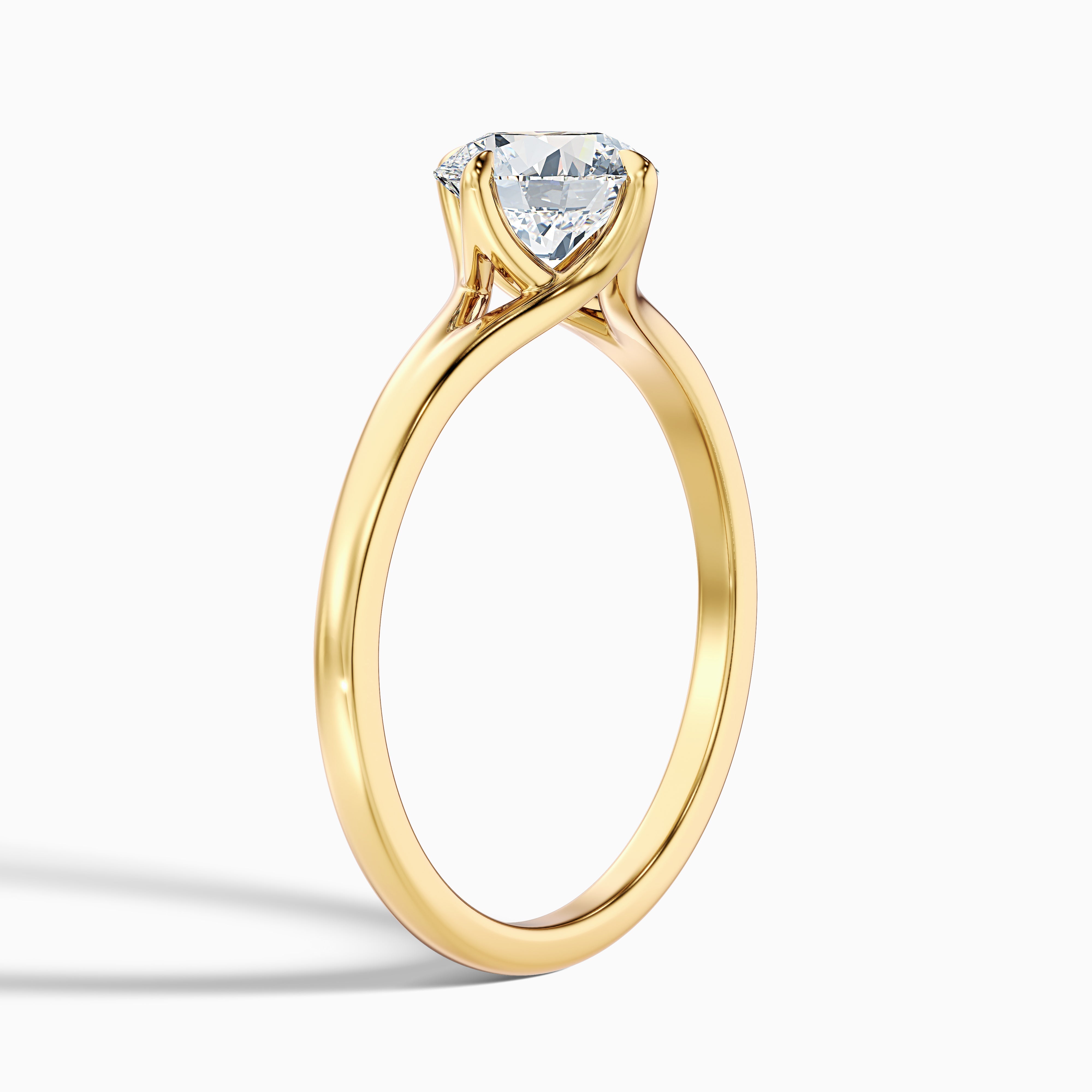 Nelli 2.5 Carat Round Cut Solitaire Lab Grown Diamond Ring in 14k White Gold