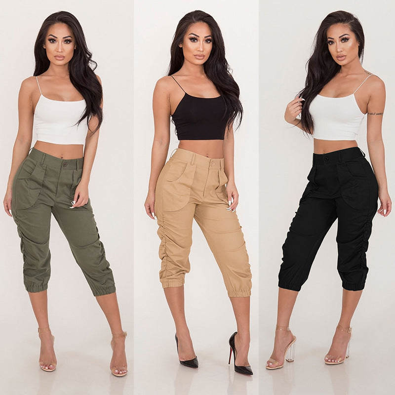 Women Clothing Casual Cropped Pants Workwear Harem Pants Bella Mia