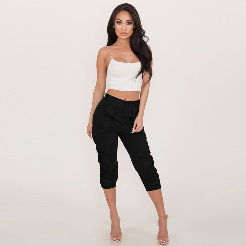 Women Clothing Casual Cropped Pants Workwear Harem Pants Bella Mia