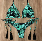 Leopard Print Bikini Solid Color Women Swimsuit Sexy Lace-up Swimwear Split Bikini Bella Mia