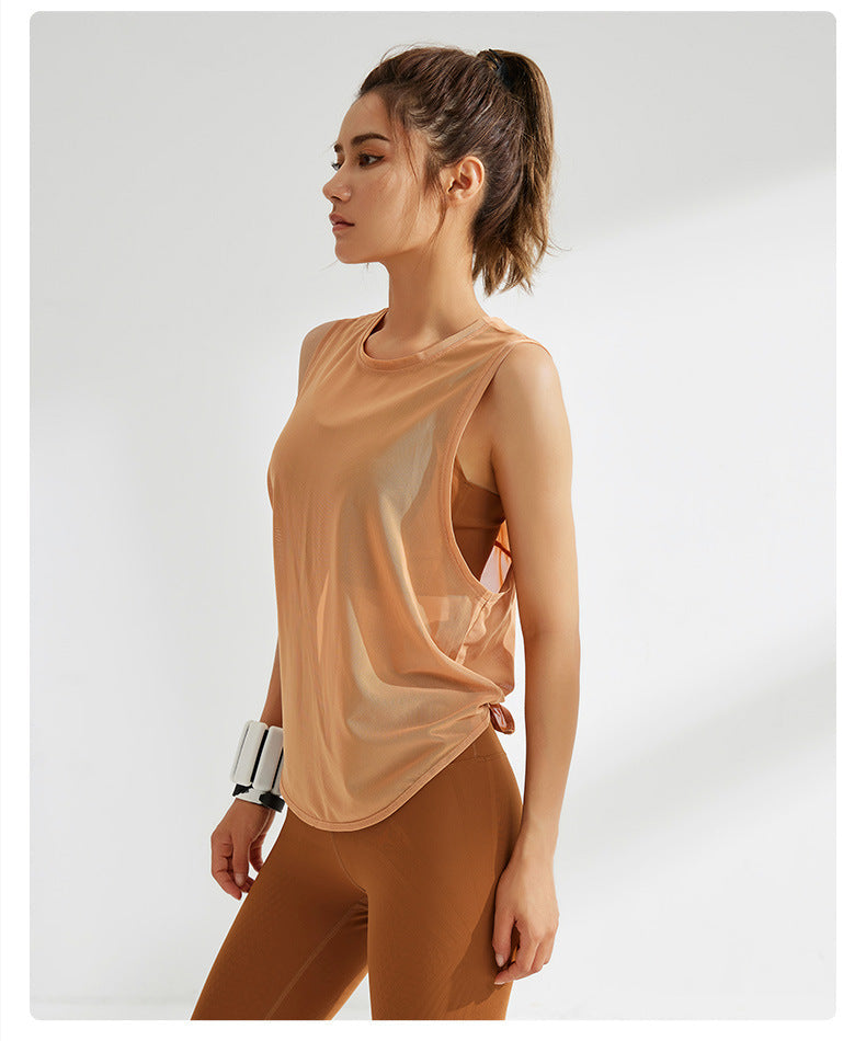 Mesh Breathable Sports Blouse Women Running Workout Quick Drying T shirt Sleeveless Vest Yoga Clothing Top Bella Mia