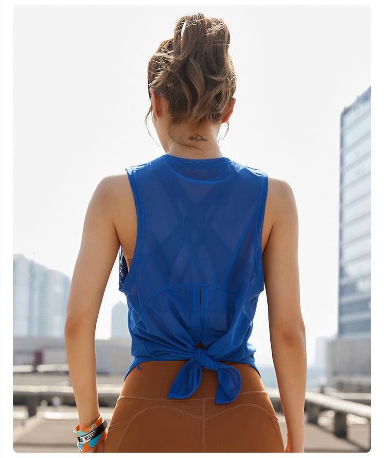 Mesh Breathable Sports Blouse Women Running Workout Quick Drying T shirt Sleeveless Vest Yoga Clothing Top Bella Mia