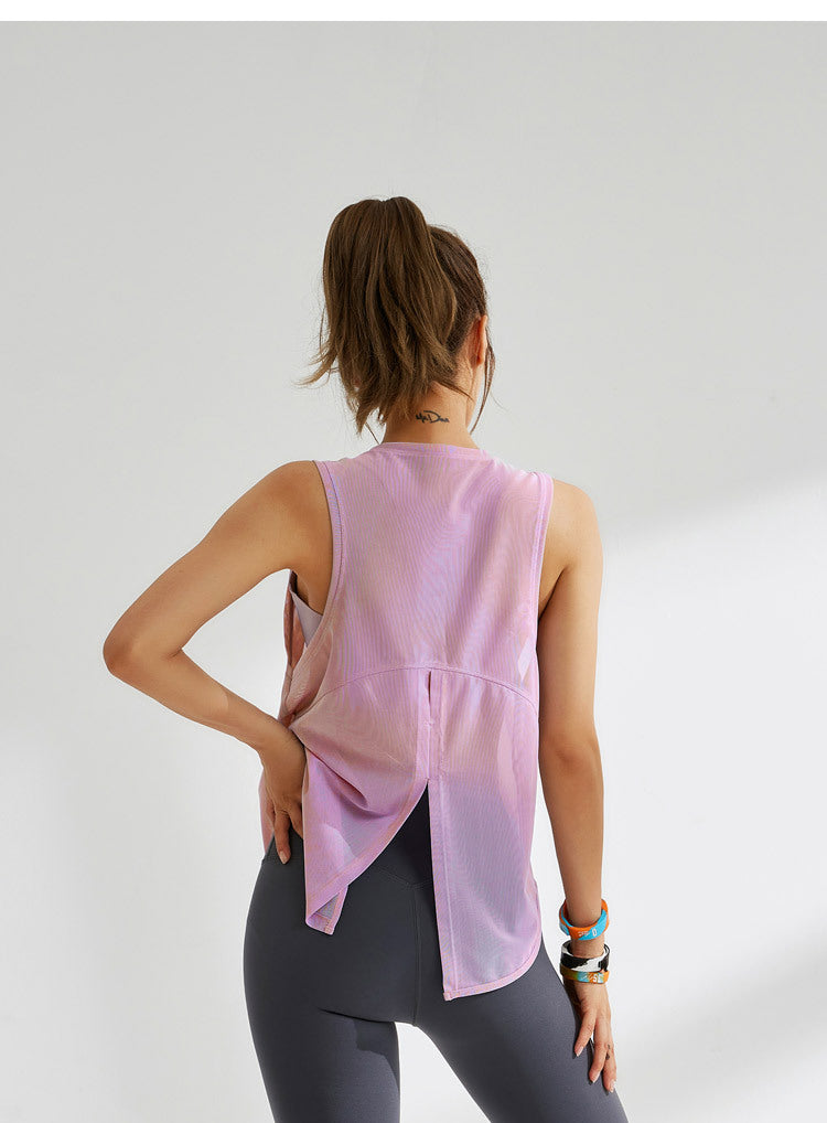 Mesh Breathable Sports Blouse Women Running Workout Quick Drying T shirt Sleeveless Vest Yoga Clothing Top Bella Mia
