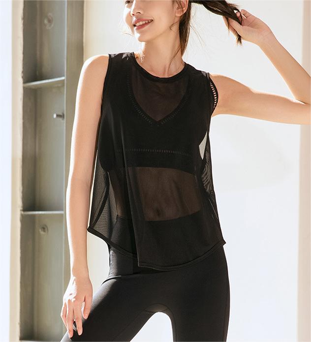 Mesh Breathable Sports Blouse Women Running Workout Quick Drying T shirt Sleeveless Vest Yoga Clothing Top Bella Mia