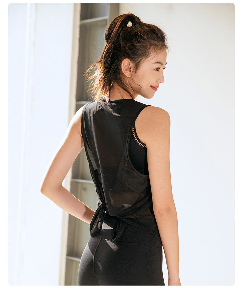 Mesh Breathable Sports Blouse Women Running Workout Quick Drying T shirt Sleeveless Vest Yoga Clothing Top Bella Mia