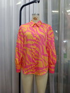 Loose Shirt Spring Autumn Floral Elegant Printed Cardigan Single Breasted Long Sleeve Shirt Bella Mia
