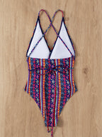 Bohemian Swimsuit Deep V Plunge Strap Sexy Backless Swimsuit Women Bella Mia