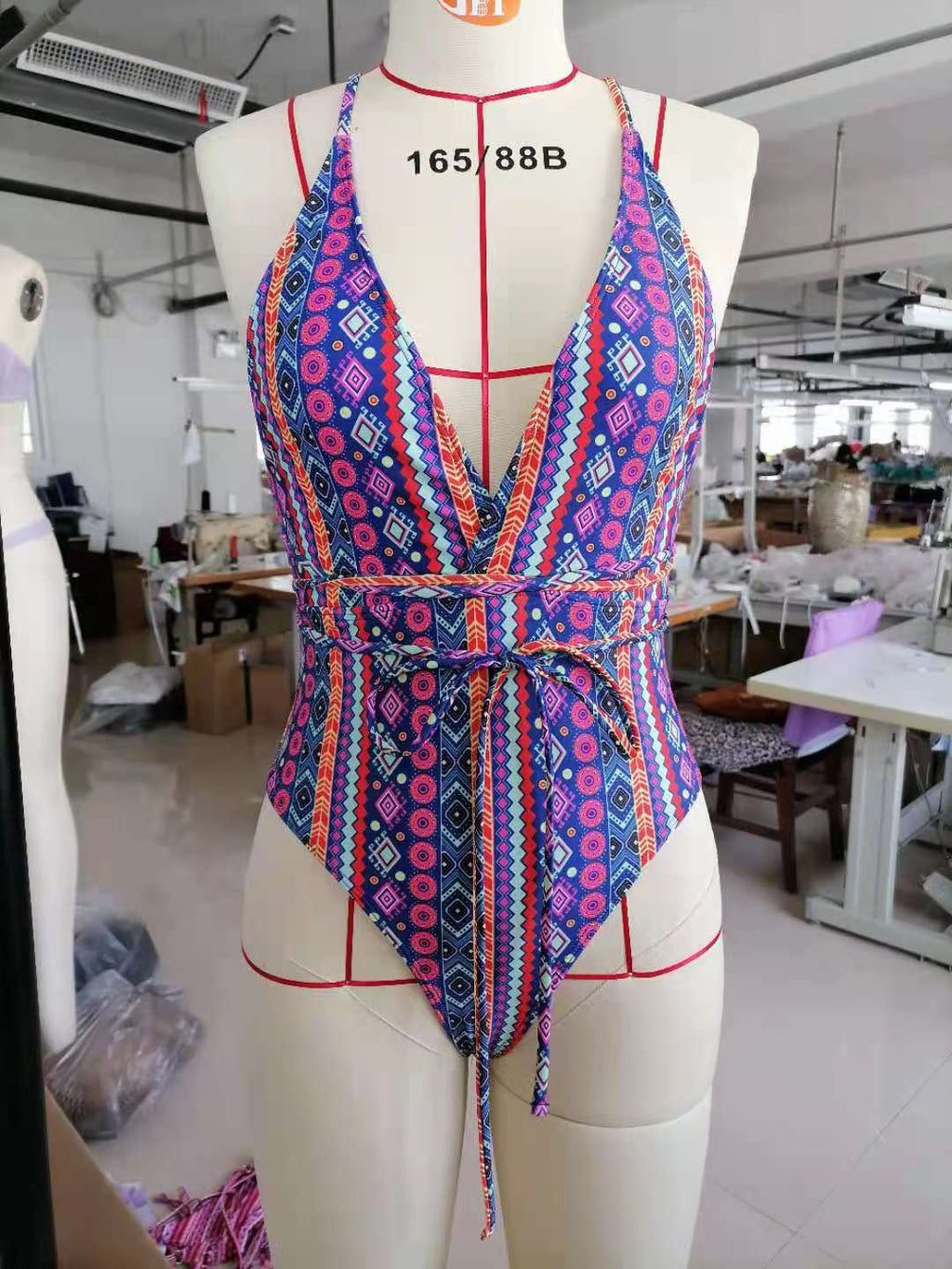 Bohemian Swimsuit Deep V Plunge Strap Sexy Backless Swimsuit Women Bella Mia
