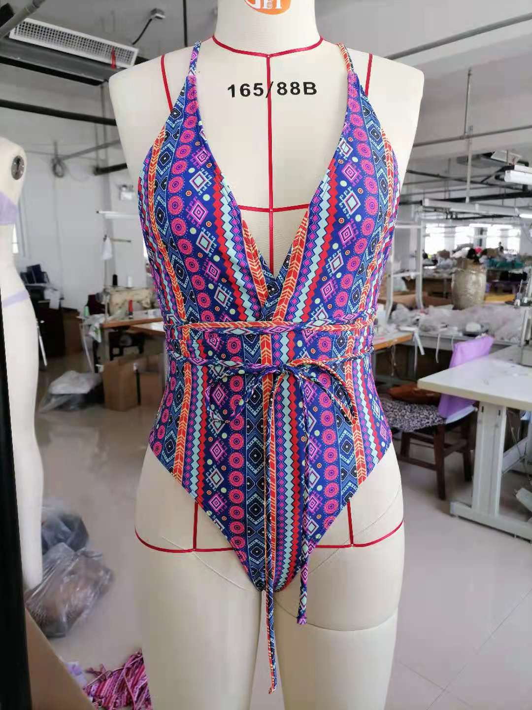 Bohemian Swimsuit Deep V Plunge Strap Sexy Backless Swimsuit Women Bella Mia
