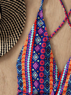 Bohemian Swimsuit Deep V Plunge Strap Sexy Backless Swimsuit Women Bella Mia
