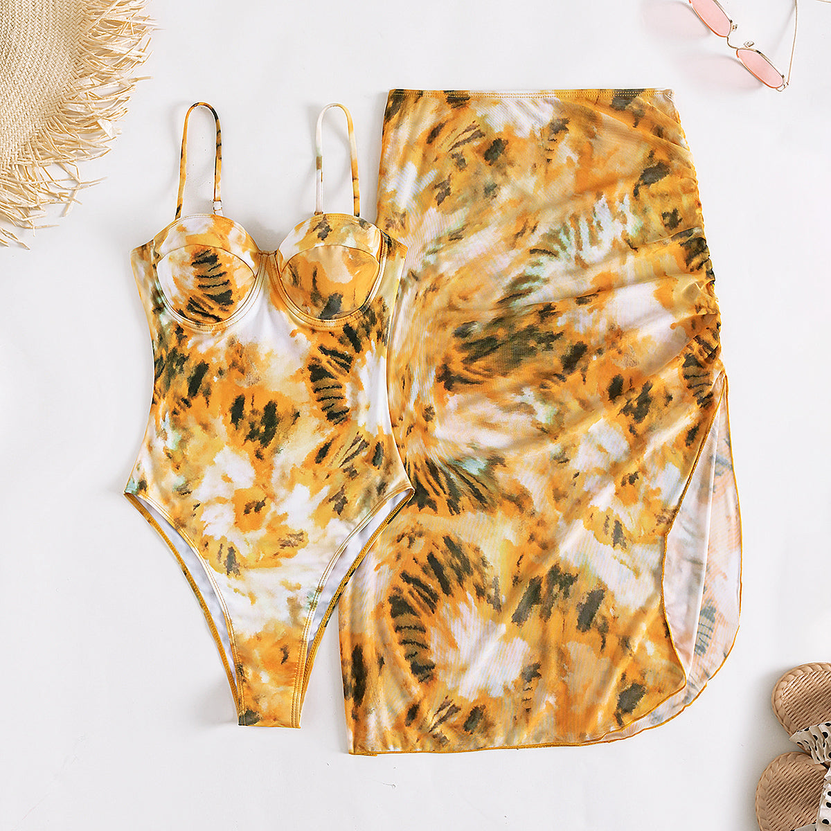 French One Piece Swimsuit Women Conservatively Thin Steel Bracket Push Up One Piece Swimsuit Bella Mia